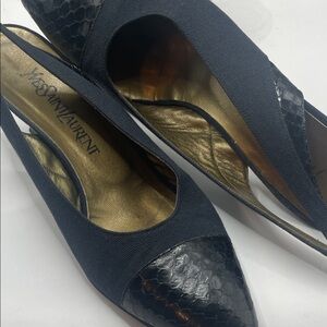 Yves Saint Laurent Black and Gold Heels 000763
